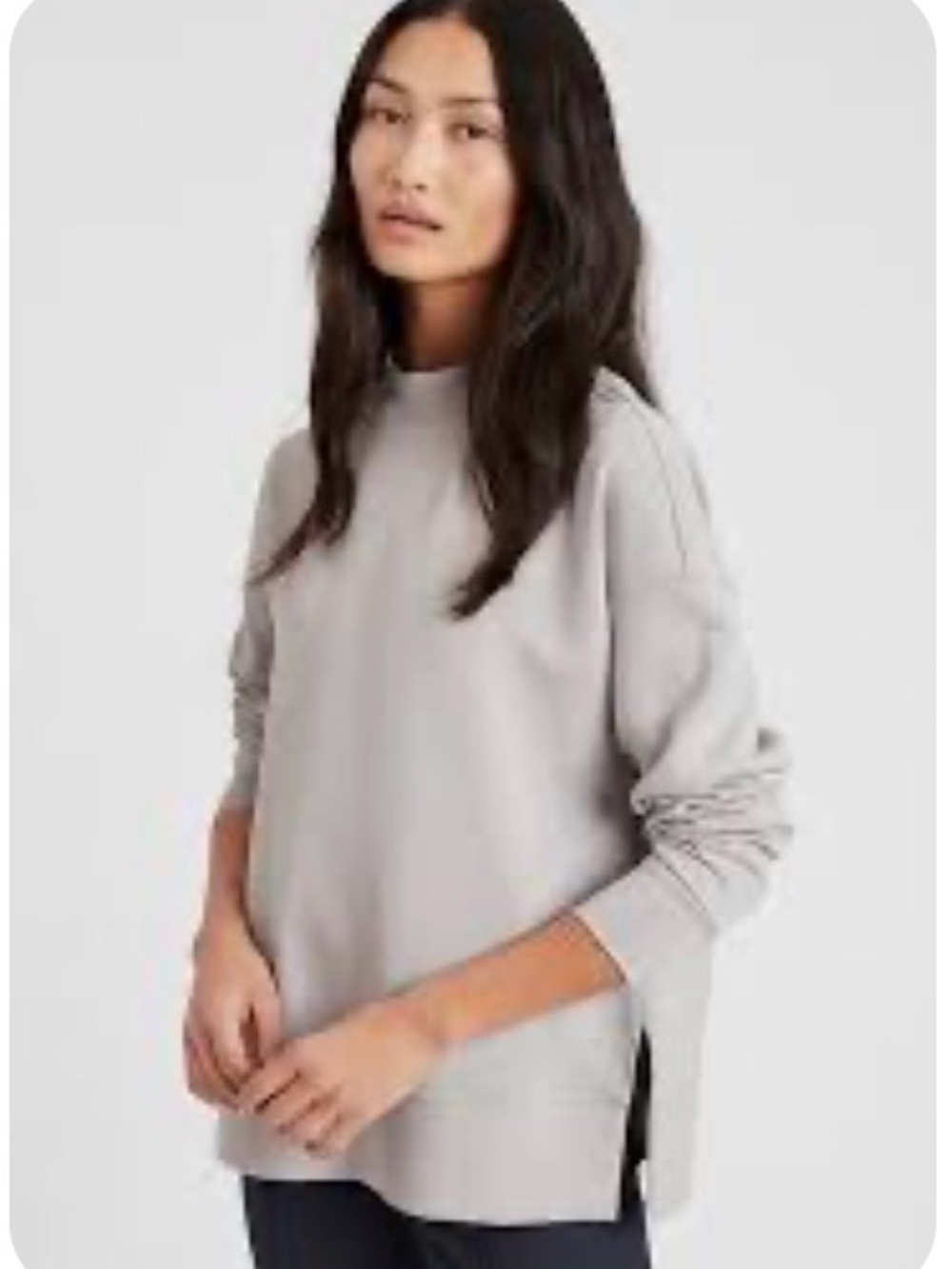 Banana Republic Women’s Scuba knit Sweatshirt in Light Gray